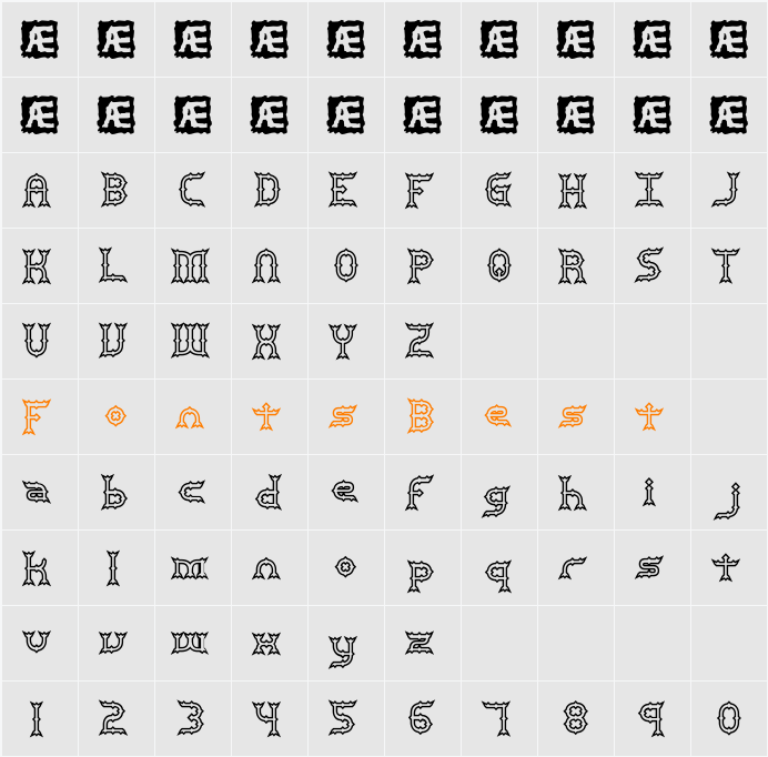 Mincer BRK Character Map