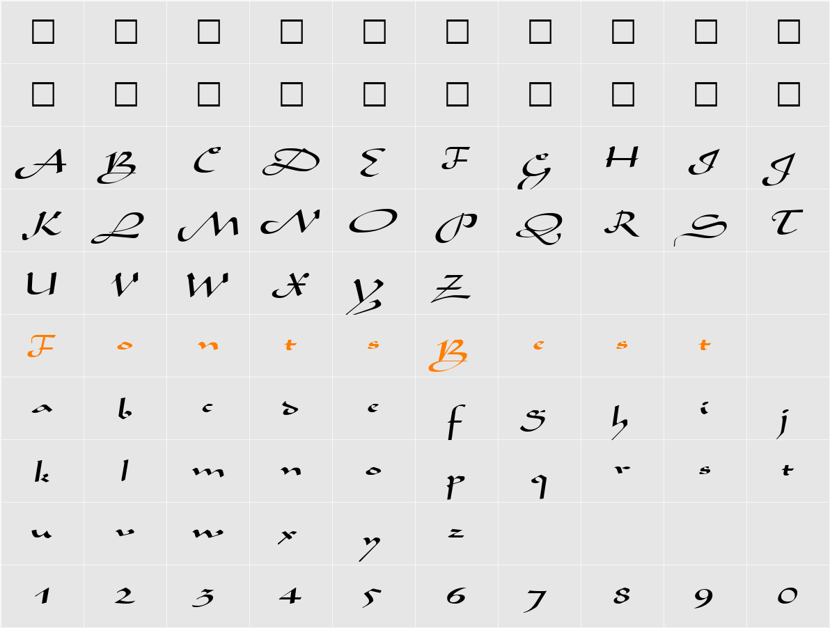 AladdinExpanded Character Map