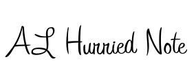 AL Hurried Note Font Image