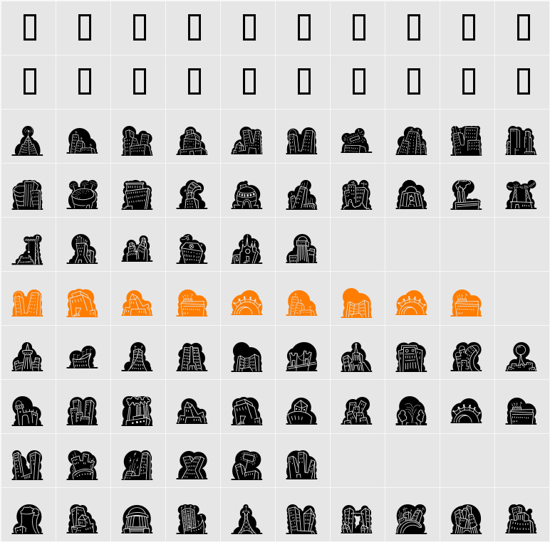 Mini Pics Character Map