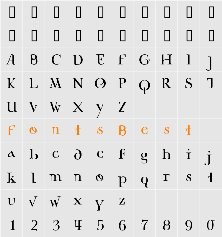 CaseSeraSeraLight Character Map