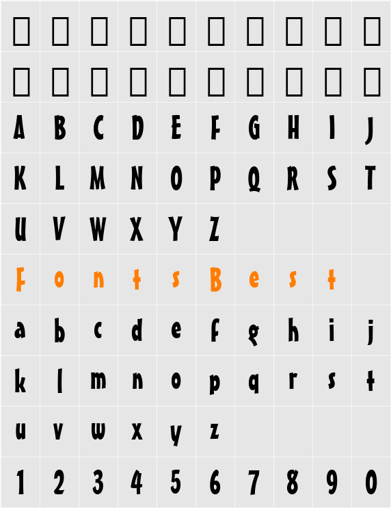 MisterEarl BT Character Map