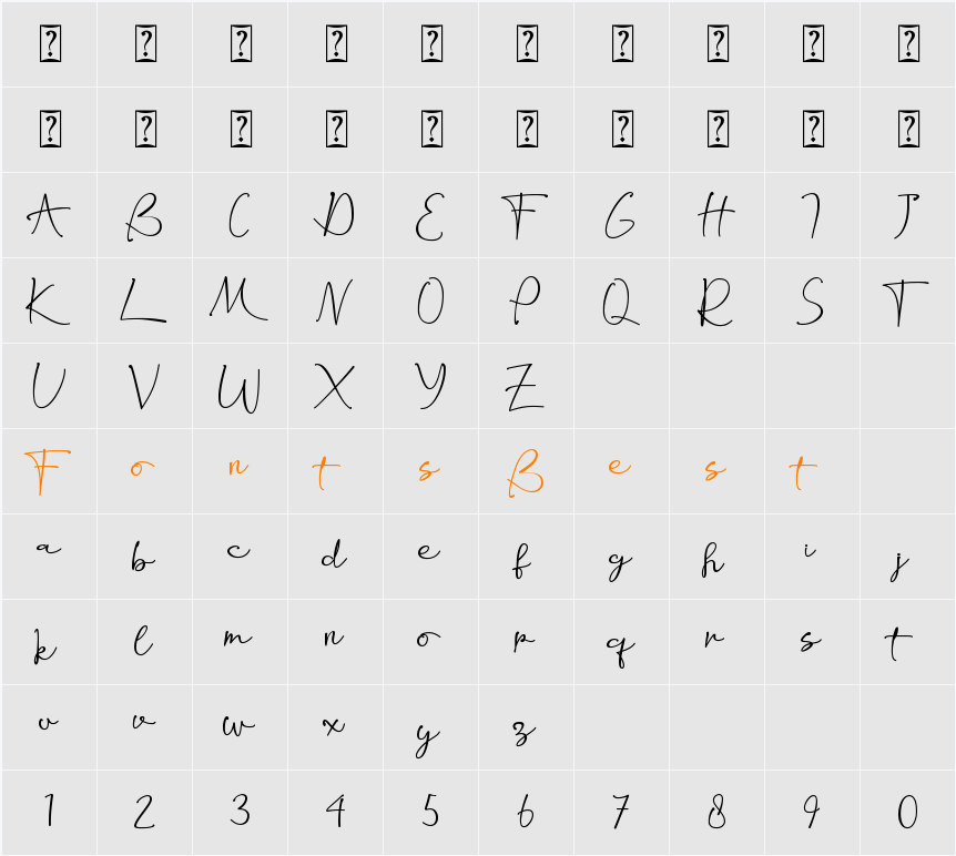 Wolfriend - Personal Use Character Map