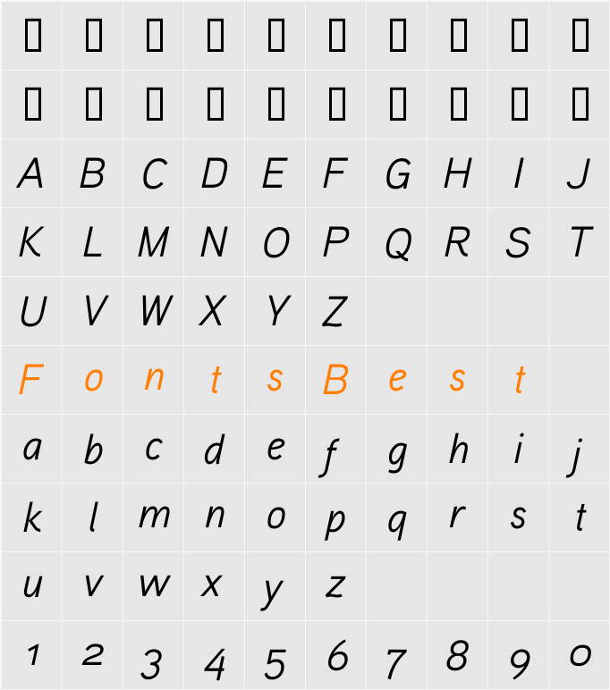 Aaux ProRegular Italic OSF Character Map