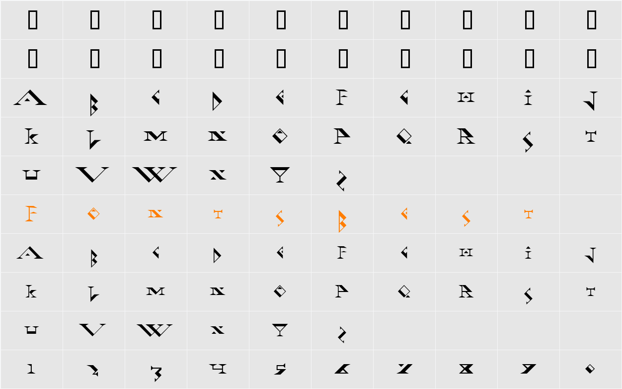 JI-Hexads Character Map