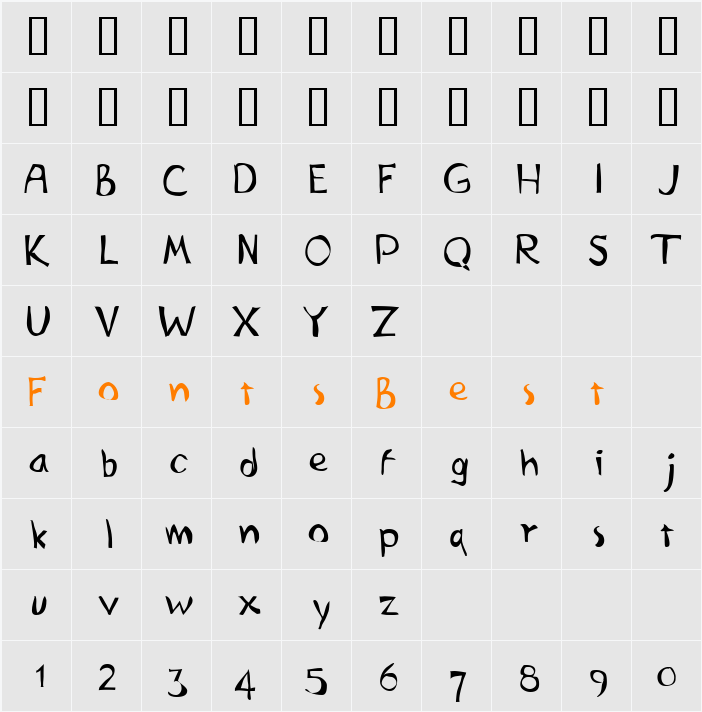 Ferrite Character Map