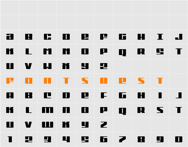 Michigan Condensed Character Map