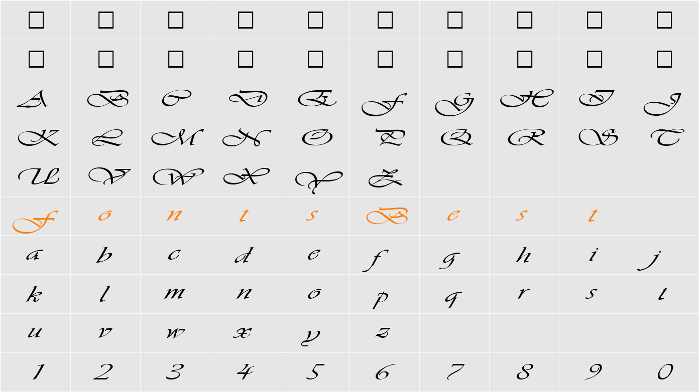 FZ SCRIPT 26 EX Character Map