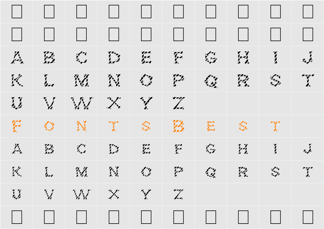 FZ UNIQUE 5 STRIPED EX Character Map