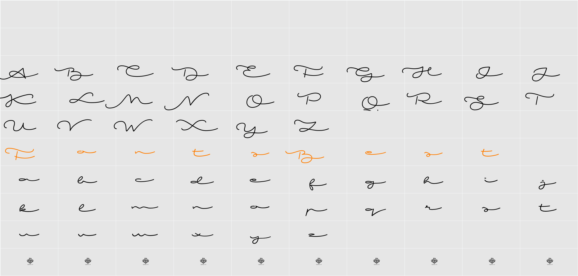 Mi Amor Character Map