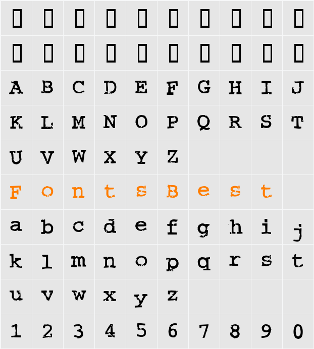 Crud Character Map