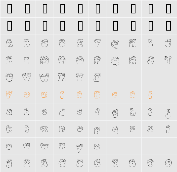 CK Frosted Character Map