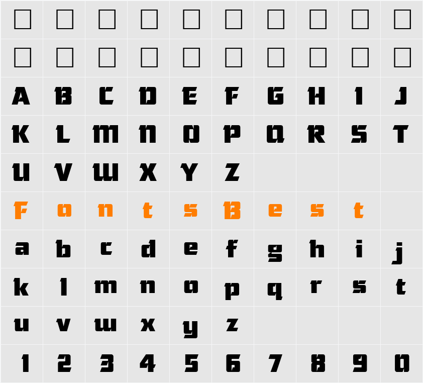 Cornered Character Map