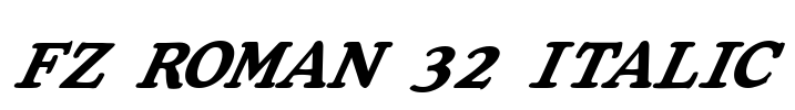 FZ ROMAN 32 ITALIC Font Image