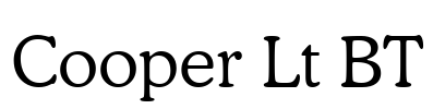 Cooper Lt BT Font Image