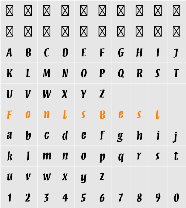 Mezz Web Pro Character Map