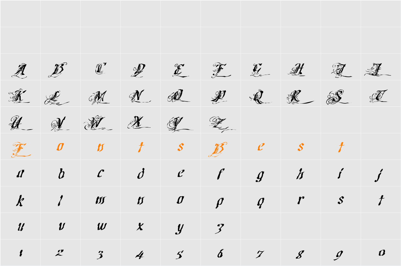 Cretino Gaunt Character Map