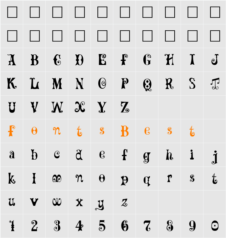 MaxCircus Character Map