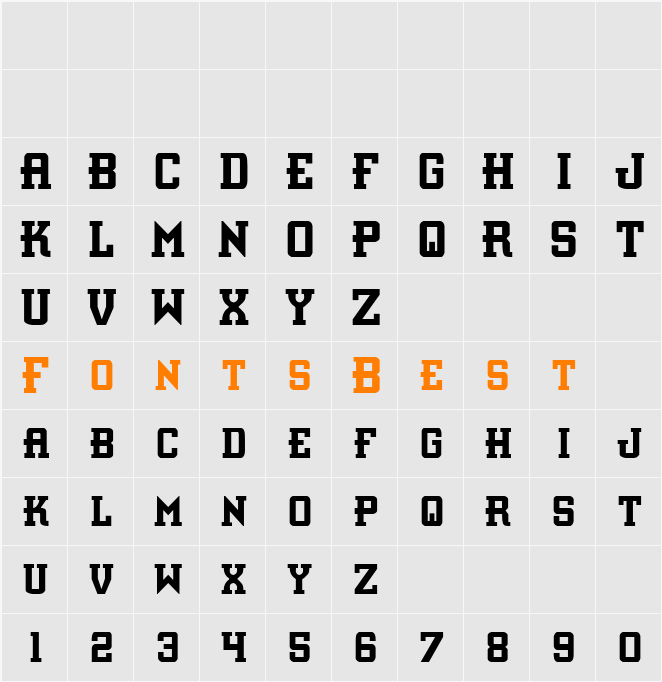 Interceptor Condensed Character Map