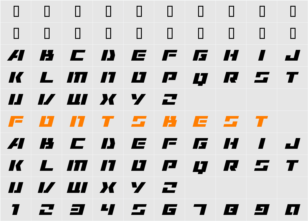 Continue Character Map