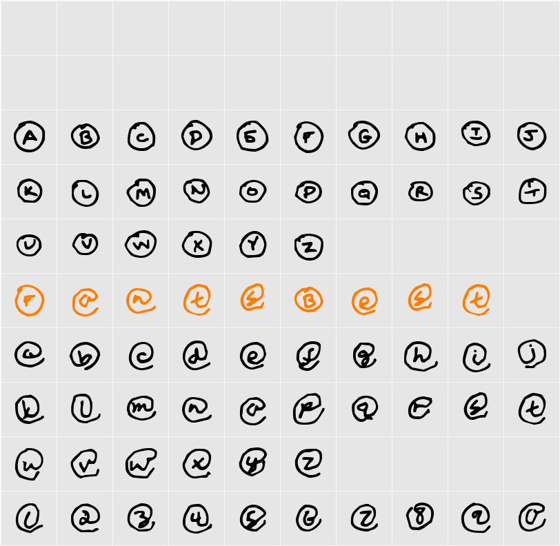 Copyright Renewed Character Map