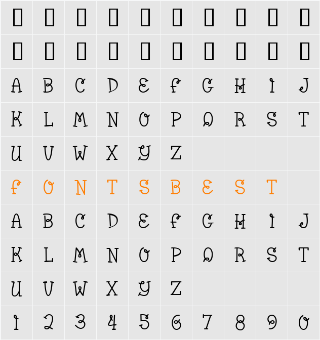 Bumble Bee BV Character Map