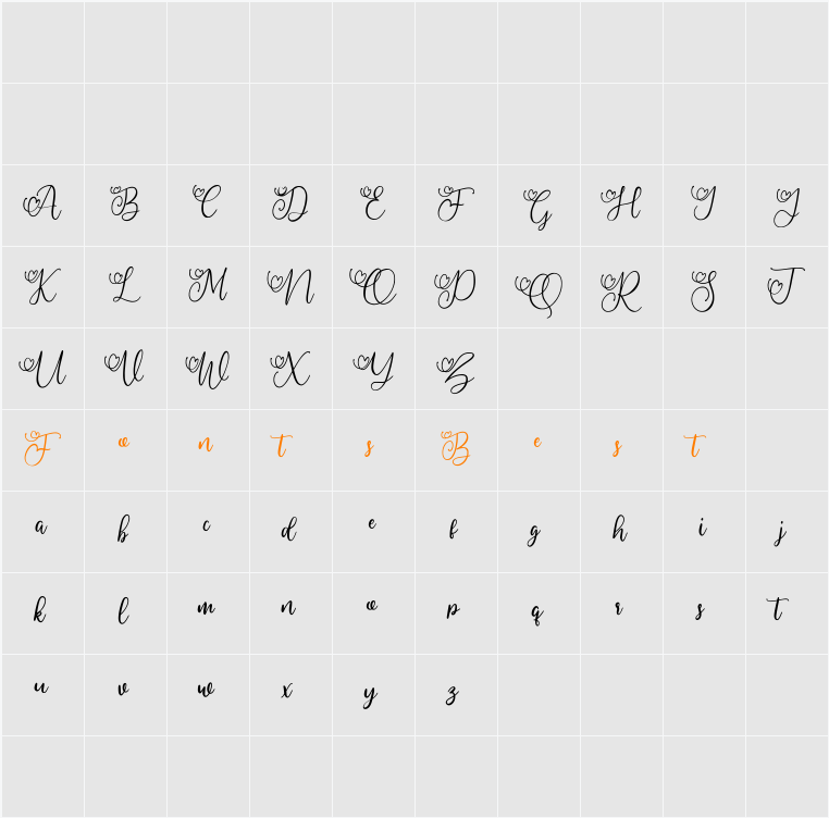 My Lovely Character Map