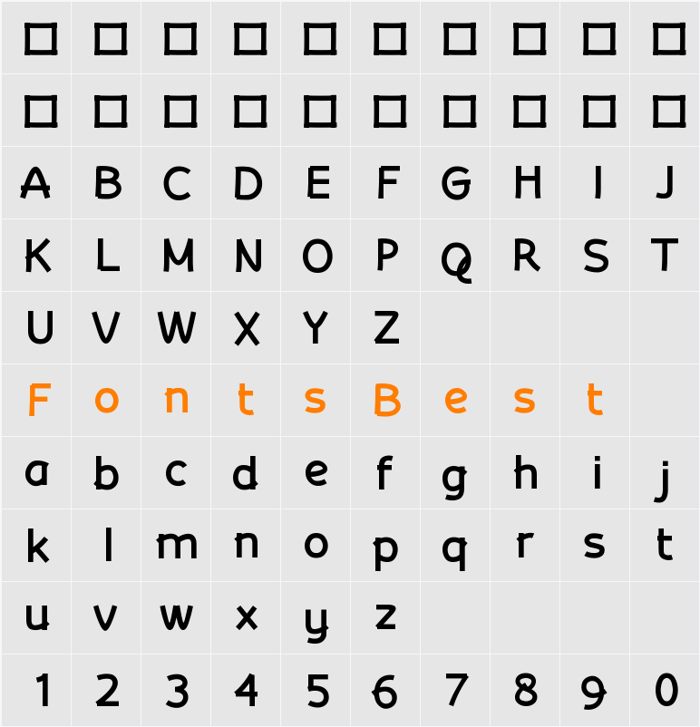 Curantyle Bold Character Map