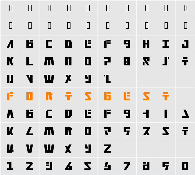 Falconhead Condensed Character Map