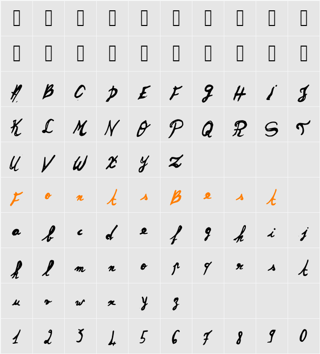 Angeli2 Character Map