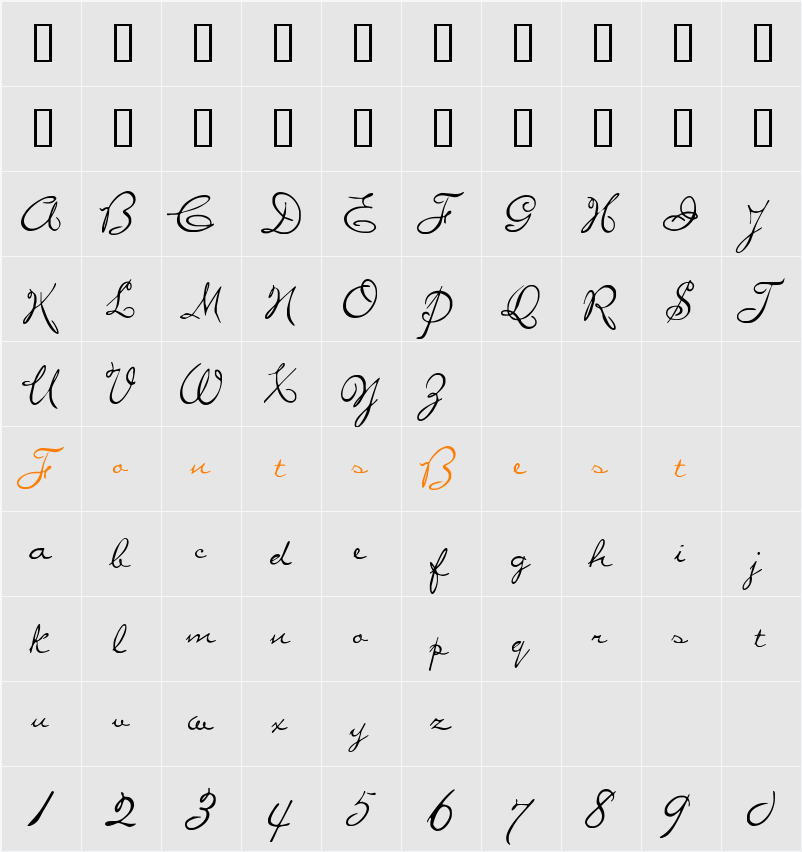 Miss Character Map