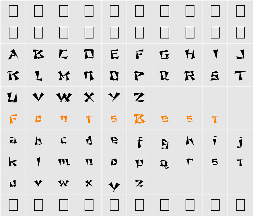 FZ UNIQUE 21 EX Character Map