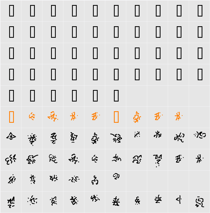 Cthulhu Runes Character Map