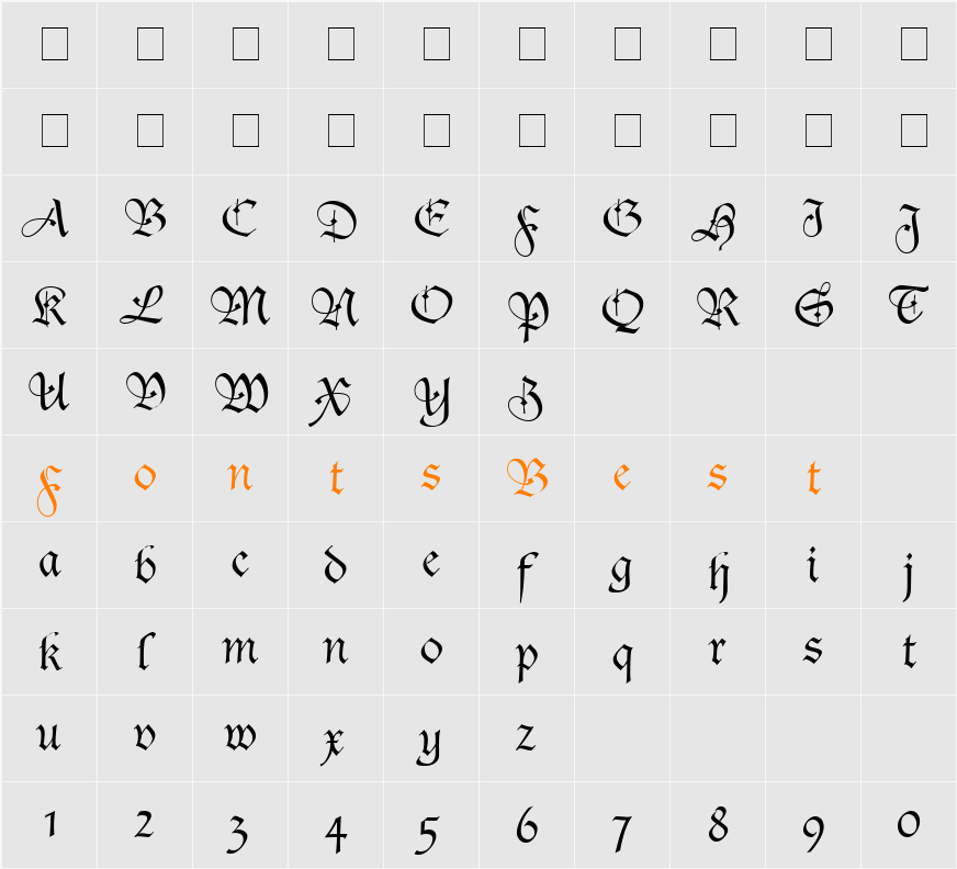 Casual Script SSi Character Map