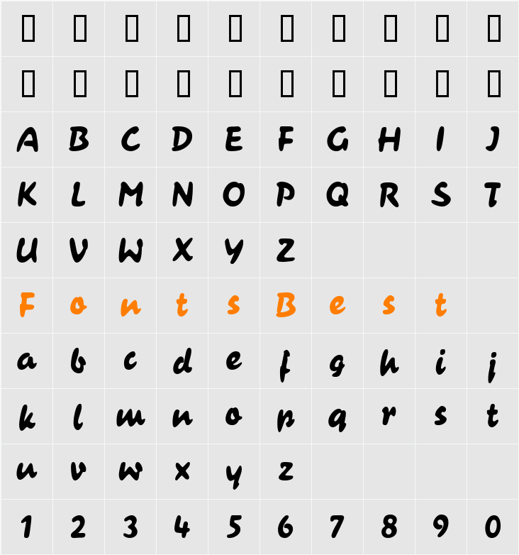 Casual Contact MF Character Map