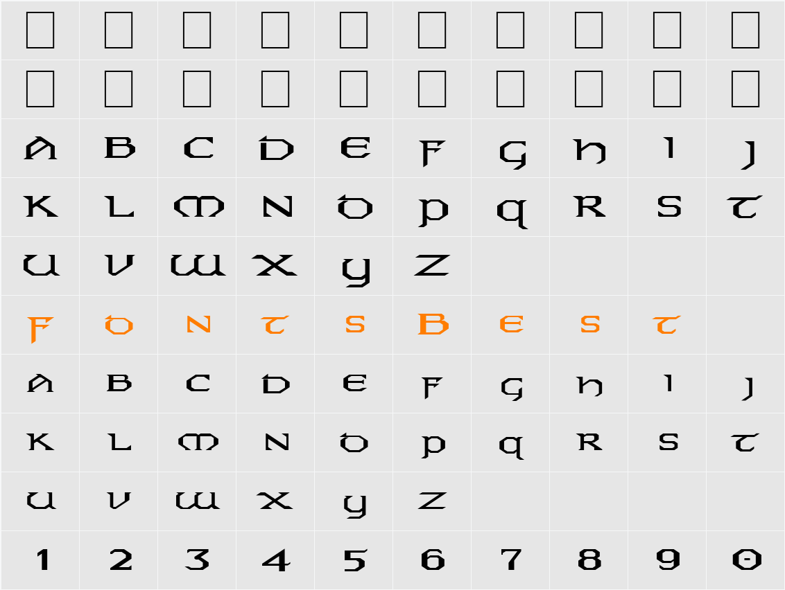 FZ JAZZY 31 EX Character Map