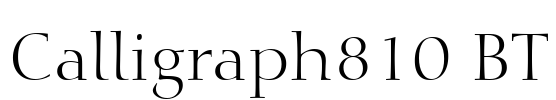 Calligraph810 BT Font Image