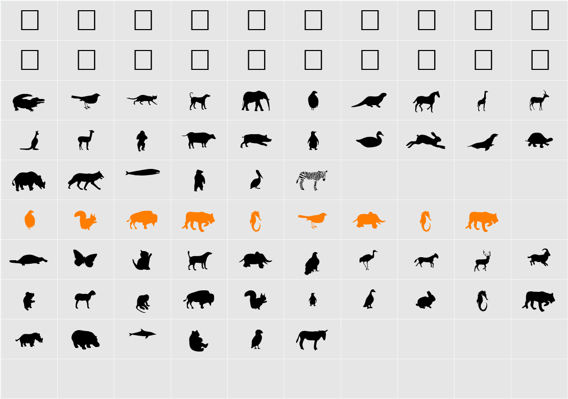 Animals Character Map