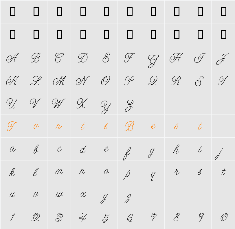 CAC Lasko Even Weight Character Map