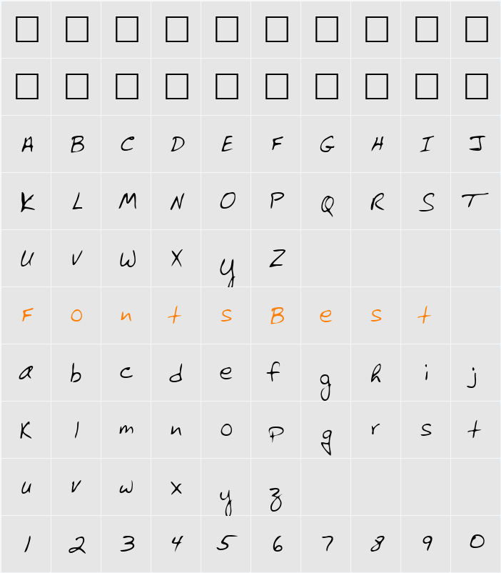 CormicksHand Character Map