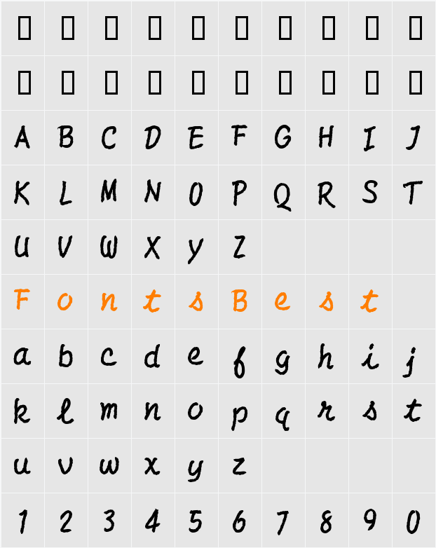 AL LeanTower Character Map