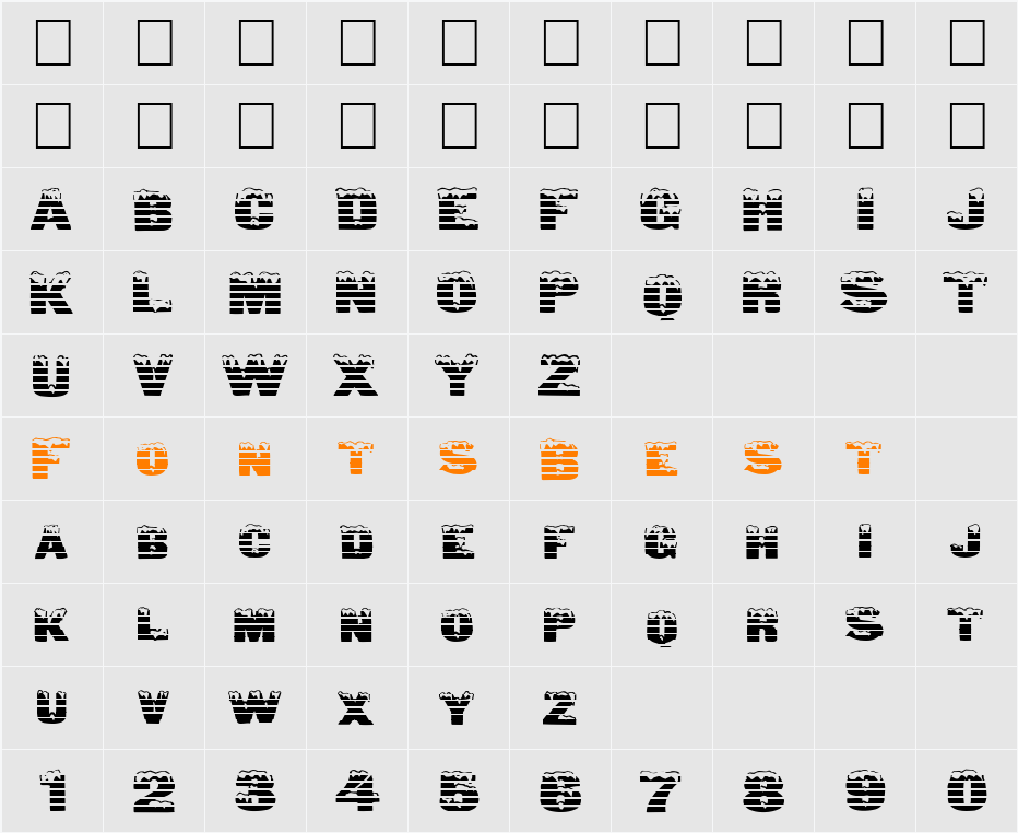 FZ UNIQUE 6 STRIPED EX Character Map