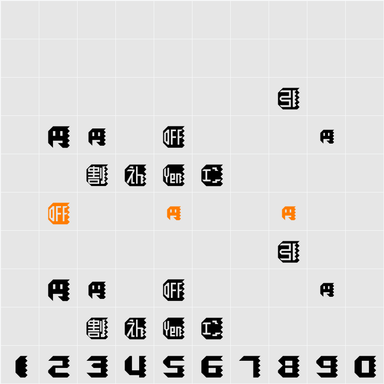 DF-SJGE018-W12 Character Map