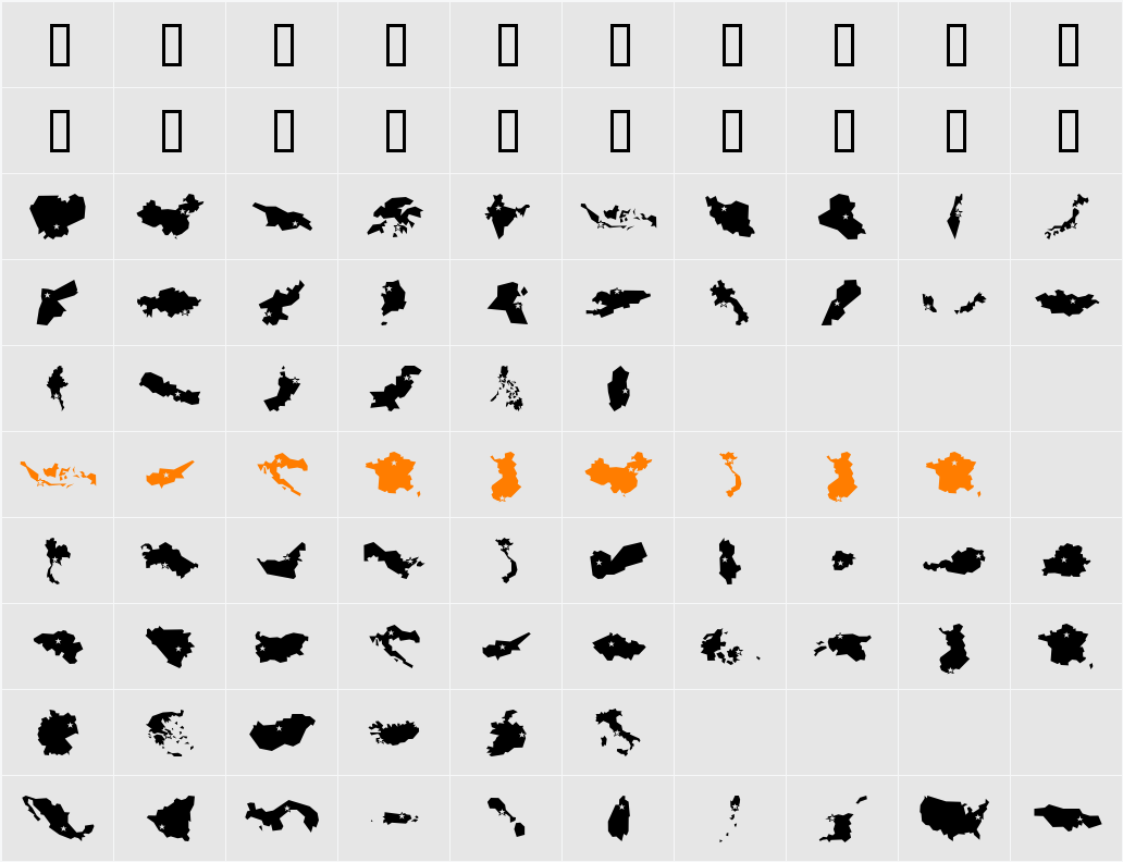 Mini Pics Character Map