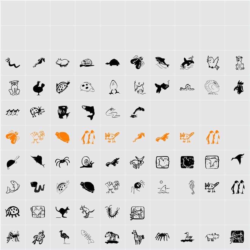 AnimalsTwo Character Map