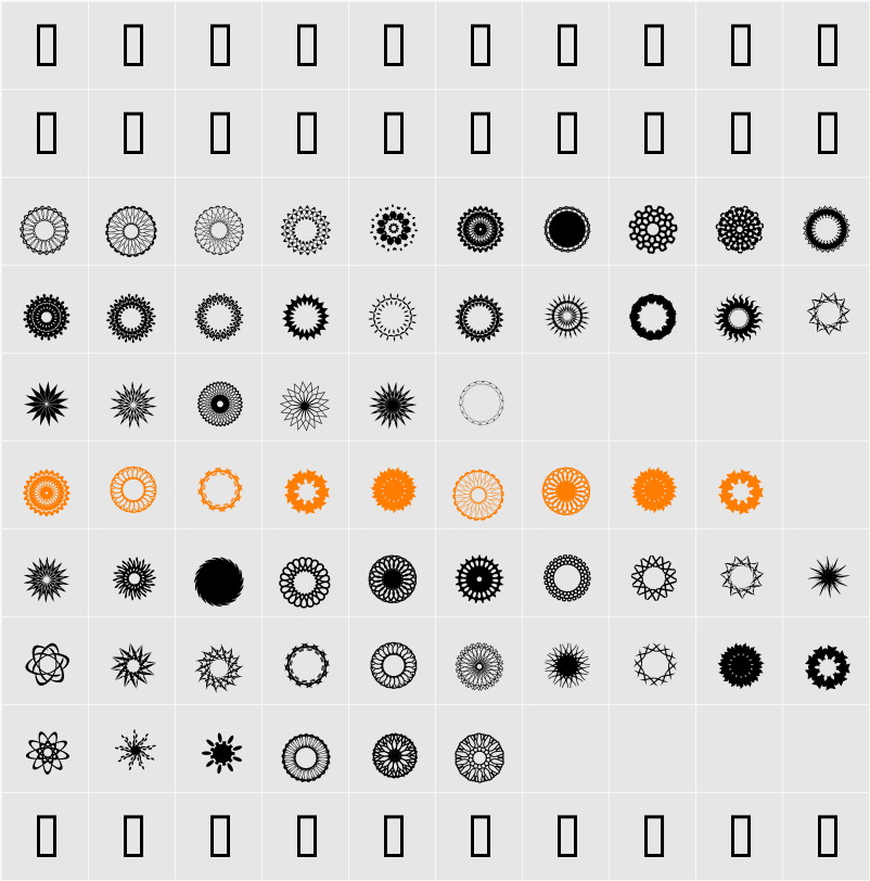 Asorion Character Map