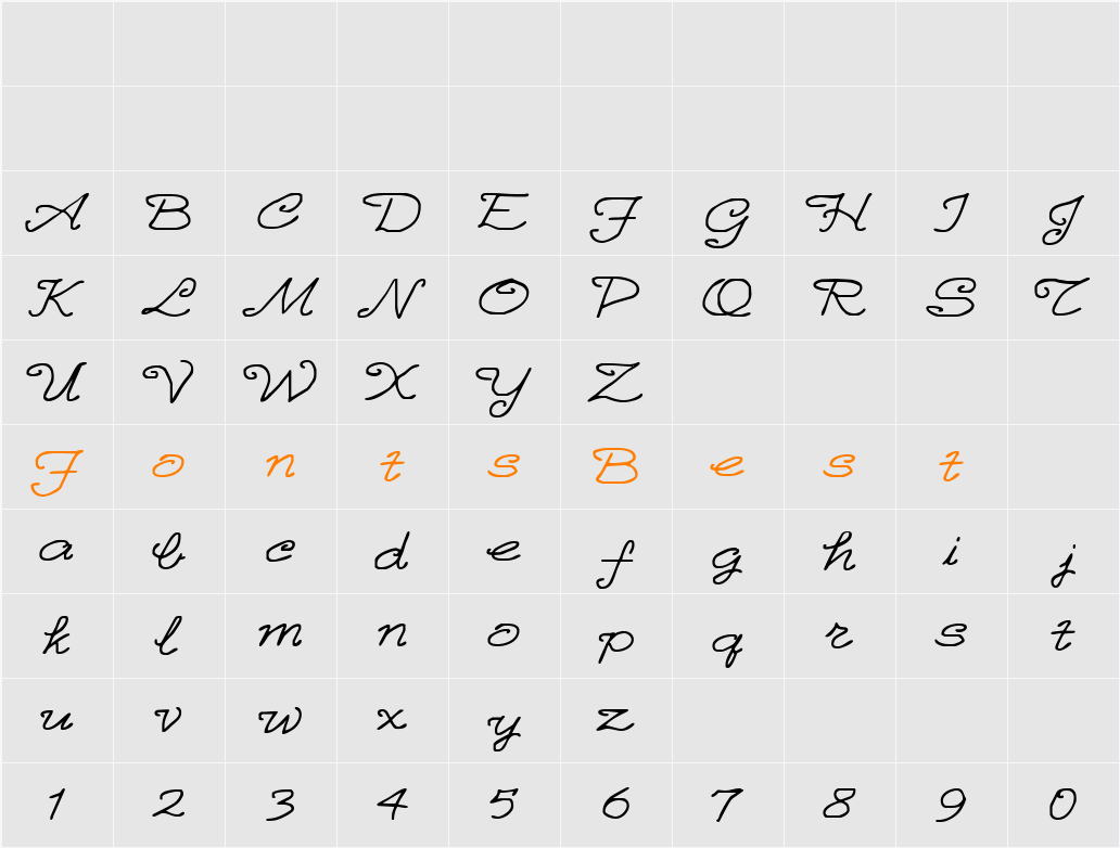 AnniesScript Character Map