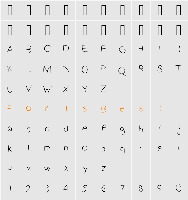 A2 Script Character Map