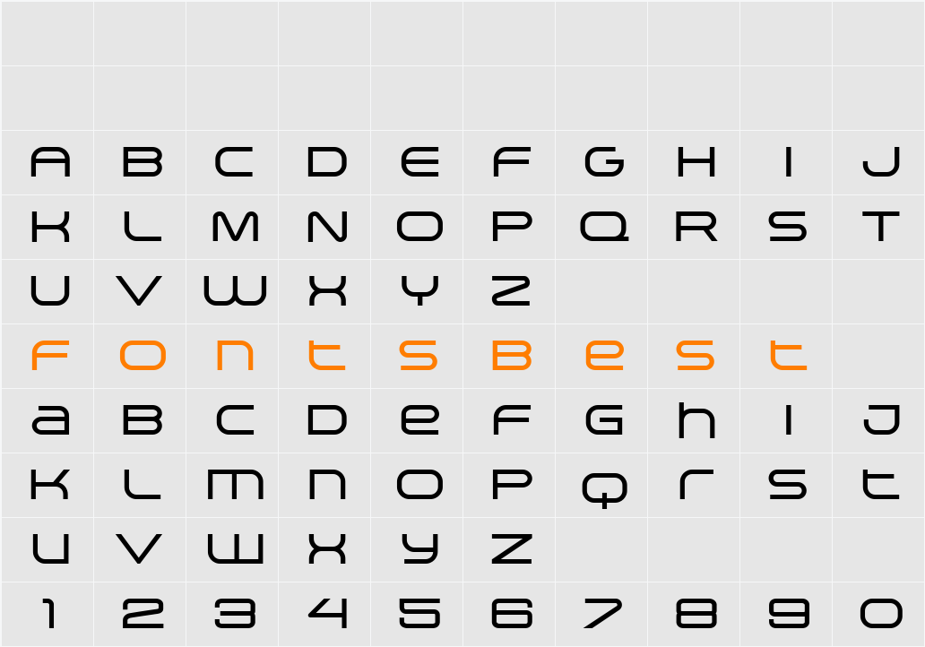 Arkitech Medium Character Map