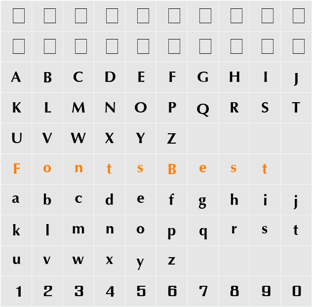 IrisUPC Character Map